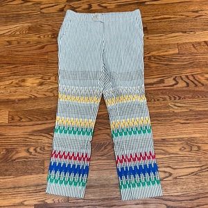 Anthropologie Charlie Trousers in Gray and White Pinstripe